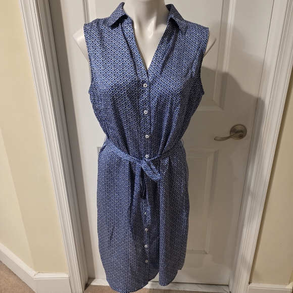 Brooks Brothers Dresses & Skirts - Brooks Brothers Blue Printed Sleeveless Shirt Dress